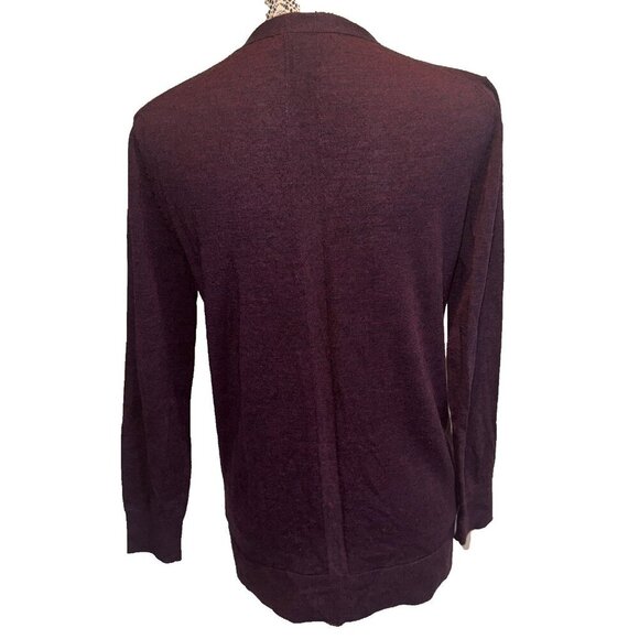 Banana Republic Cardigan 100% Merino Wool V-Neck burgundy Button Womens Sz Small - Picture 4 of 15